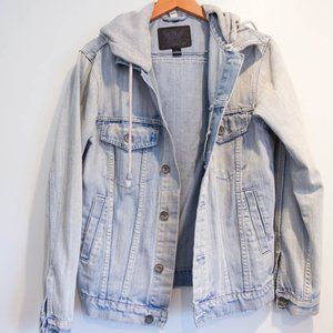 VICTORIOUS MENS DEMIN JACKET WITH DETACHABLE COTTON HOOD